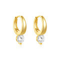 wholesale S925 Sterling Silver Round Zircon Earrings for Women, Fashionable and Versatile, Elegant and Luxurious Style, Hypoallergenic for Sensitive Ears-0-4