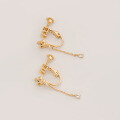 wholesale S925 silver plated with 14k gold and white zirconia retro light luxury earrings, winter new collection 2023-0-3
