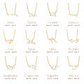 wholesale S925 Sterling Silver New Zodiac Star Pendant Necklace With Zircons, Trendy And Popular-0-4