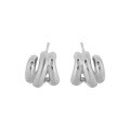 wholesale S925 Sterling Silver Sustainable Multi-Layer Stud Earrings for Women, Minimalist Luxury Advanced Niche Earrings-0-4