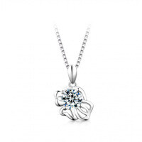 925 Silver Zodiac Pendant with 1-Carat Moissanite Necklace for Women-Leo + Box Necklace  1 Carat (Eight Hearts and Eight Arrows Zirconia)