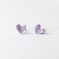 wholesale S925 silver ceramic stud earrings, small and fresh summer sweet colorful heart ear studs M01582-0-3