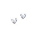 wholesale S925 Sterling Silver Floral Edge Heart Stud Earrings For Women, Sweet Ins Style Small Design Exquisite Beaded Edge Heart-shaped Earrings-0-0