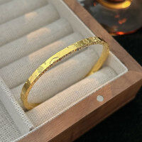 wholesale S925 Sterling Silver Bling Five-Pointed Star Bracelet for Women, Minimalist Fashion, Niche Trendy Bangle Accessory, New Collection-Five-pointed star bracelet (gold)