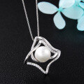 wholesale S925 silver jewelry source factory new style pure silver inlaid with pearl shell beads elegant pendant necklace wholesale-0-1