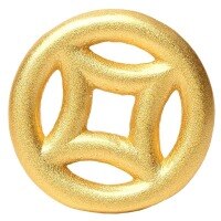 wholesale Antique gold-plated copper, vintage coin spacer beads, Vietnamese gold sand, copper coin fortune beads, pure copper DIY bracelet accessories-One small one (about 10 mm)