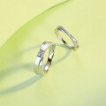wholesale S925 Sterling Silver New Stylish Couple Moissanite Rings Set D Color Moissanite-0-2