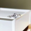 wholesale 925 Silver 1-Carat Moissanite Ring for Women, D Color Moissanite Cross Twisted Shank Ring, Factory Direct-0-3