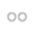 wholesale 925 Sterling Silver Geometric Circle Zircon Ear Studs Cross-borderIns Style Wholesale for Women-0-6