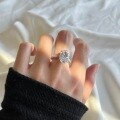 wholesale S925 Sterling Silver Exaggerated Luxury Large Cubic Zirconia Solitaire Ring for Women, European and American Foreign Trade-0-2