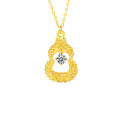 S925 Sterling Silver Dreamcatcher Gourd Necklace with Moissanite Pendant-0-5