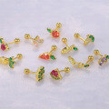 wholesale S925 Sterling Silver INS Style Fun Fruit Threaded Cartilage Ear Piercing, Korean Niche Body Jewelry-0-2