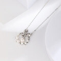 wholesale Original design S925 sterling silver lily of the valley necklace for women, ins-style with a bow accent and white pearl pendant-0-3