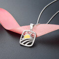 wholesale S925 Sterling Silver Sun Rise Hollow-Out Pendant Women Small Unique Design Inlaid Diamond Fashion Elegant Jewelry Wholesale-0-2