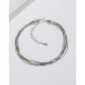 wholesale 925 Sterling Silver Multi-layer Snake Chain Bracelet for Women, Summer New Simple and Elegant Small Ins Best Friend Jewelry-0-0