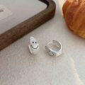 wholesale S925 Sterling Silver Smile Earrings for Women, Korean Style, Ins Minimalist, Fresh and Sweet Matching Best Friend Earrings-0-4