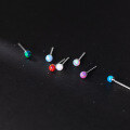 wholesale S925 silver round synthetic opal earrings Korean minimalist delicatewomen's ear jewelry M02022-0-0