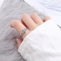 wholesale S925 Sterling Silver Auspicious Clouds Retro Exquisite Ethnic Style Meaningful Open Adjustable Ring for Women-0-2