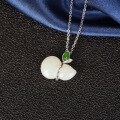 wholesale [925 Silver Gold-Plated] Certified Natural Hetian Jade Gourd Necklace for Women to Match Cheongsam, Vintage Accessory with Inlaid Jade Pendant-0-9