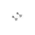 wholesale S925 Sterling Silver Minimalist Micro-Paved Star and Moon Stud Earrings for Sleeping Without Removal-0-5