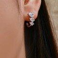 wholesale S925 Sterling Silver Light Luxury Pear-Shaped Row Diamond Stud Earrings for Women, High-End Sense, Fashion Versatile and Elegant-0-1