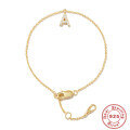 wholesale S925 Sterling Silver INS Creative Versatile Zircon 26-Letter Bracelet, Korean Style Initial Letter Jewelry-0-0