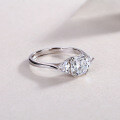 925 Silver Cross-Border New Square Cushion Moissanite Ring-0-2