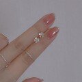 wholesale S925 Sterling Silver Minimalist Ice Crystal Flower Stud Earrings for Women, Light Luxury Small Unique Design Shiny Zirconia Small Flower Earrings-0-1