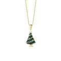 wholesale 925 Sterling Silver Colored Zircon Christmas Tree Necklace for Women, Ins Cross-border Christmas Atmosphere Winter Sweater Chain-0-4
