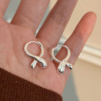 wholesale S925 Sterling Silver Cross Ear Clip for Women, New Korean Style Fashion Trend Minimalist Earrings, Cold Tone-Sterling silver