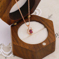 wholesale S925 silver Japanese retro niche design amethyst and sky blue topaz necklace, minimalist women's jewelry-0-1