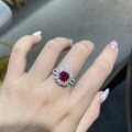 Metal, Lab-Grown 2ct Cushion Ruby Ring, Precision Vintage Setting-0-3