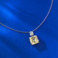wholesale 925 SilverJewelry New 10*10 Yellow Diamond High-Carbon Diamond Simple Pendant Women Fashion Versatile-0-3