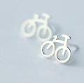 wholesale S925 Sterling Silver Cute Mini Bicycle Earrings, Korean Style Fashion Simple Bike Studs E1421-0-0