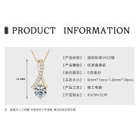 S925 Sterling Silver D Color Moissanite Teardrop Pendant Necklace-Infinity Pendant [K Gold]  925 Silver