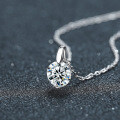 Sterling Silver Moissanite Mermaid Tear Necklace, Fashion-Forward Minimalist Classic Pendant Collarbone Chain-0-0