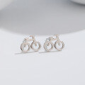 wholesale S925 Sterling Silver Playful Little Bicycle Earrings Fashionable Unique Niche Design Sense Ear Accessories Wholesale Supply-0-0