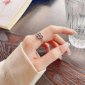 wholesale S925 Sterling Silver Irregular Heart Woven Line Ring, Trendy and Stylish Ins Style Design Index Finger Ring-0-2