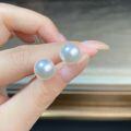 wholesale S925 Sterling Silver Pearl Earrings for Women, Ins Style, 8mm/10mm/12mm, Minimalist Japanese Korean Jewelry, Tahitian Pearl-0-9
