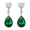 wholesale Metal Material: European and American High-Carbon Pear-Shaped Drop 10*14 Green Diamond Earrings Ear Studs Cross-Border Style, New Collection by Zhuozhifan Jewelry-0-4