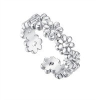 wholesale Metal Material European And American Cross-border Trendy Open-toe Ring For Women Wholesale From Manufacturers-Ankle Ring 2 White Gold