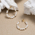 wholesale S925 Sterling Silver, 14K Gold, Natural Freshwater Pearl Elegant and Versatile Hoop Earrings Factory-0-0
