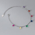 wholesale S925 silver summer Korean style colorful diamond bracelet simple and elegant sweet personality women's jewelry S5579-0-2