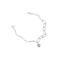 wholesale S925 sterling silver 645 Korean version INS niche design minimalist elegant versatile heart chain textured bracelet for women-0-5