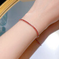 wholesale S925 Sterling Silver Women's European and American Popular Style Single Row Tennis Bracelet with Cubic Zirconia and Full Pavé "Pigeon Blood Red" Design-0-3