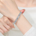 S925 Sterling Silver Moissanite Bracelet, Light Luxury Starry Sky Bangle for Women, Ready to Ship-0-2