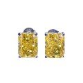 wholesale S925 Silver Zhuo Zhifang Jewelry Imported Radiant 7*9mm High Carbon Diamond Yellow White Purple Diamond Earrings Cross-Border European and American Style-0-4