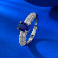 wholesale 925 Sterling Silver Commute Princess Style Oval Royal Blue 5*7mm Ring for Women, Fashionable and Versatile-0-2