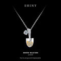 S925 Silver Shovel Series Small Spade Mossan Necklace for Women, Minimalist Luxury Design-0-8