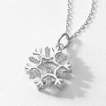wholesale S925 Sterling Silver Cross-border Best-selling Christmas Gift Snowflake Pendant Collarbone Chain Fashionable Trendy Necklace Wholesale from Manufacturer-0-1
